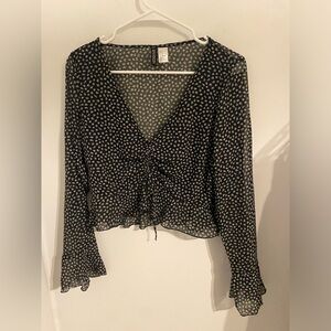 Divided H&M Floral Sheer Blouse